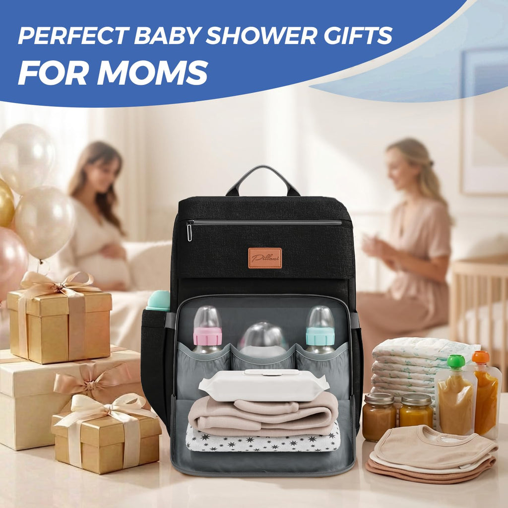 Baby Diaper Bag Backpack - Baby Bag for Girls & Boys, Large Waterproof Diaper Backpack - Baby Shower Gifts for Boys & Registry Must Haves - Travel Diaper Bags with Changing Pad - Newborn Stuff