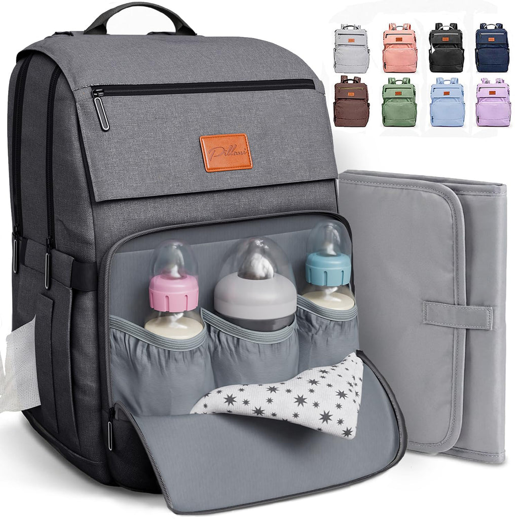 Baby Diaper Bag Backpack - Baby Bag for Girls & Boys, Large Waterproof Diaper Backpack - Baby Shower Gifts for Boys & Registry Must Haves - Travel Diaper Bags with Changing Pad - Newborn Stuff