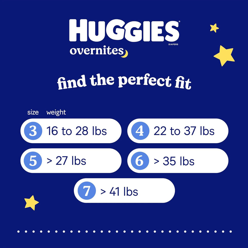 Huggies Overnites Diapers Size 3, 132 Count (2 Packs of 66)
