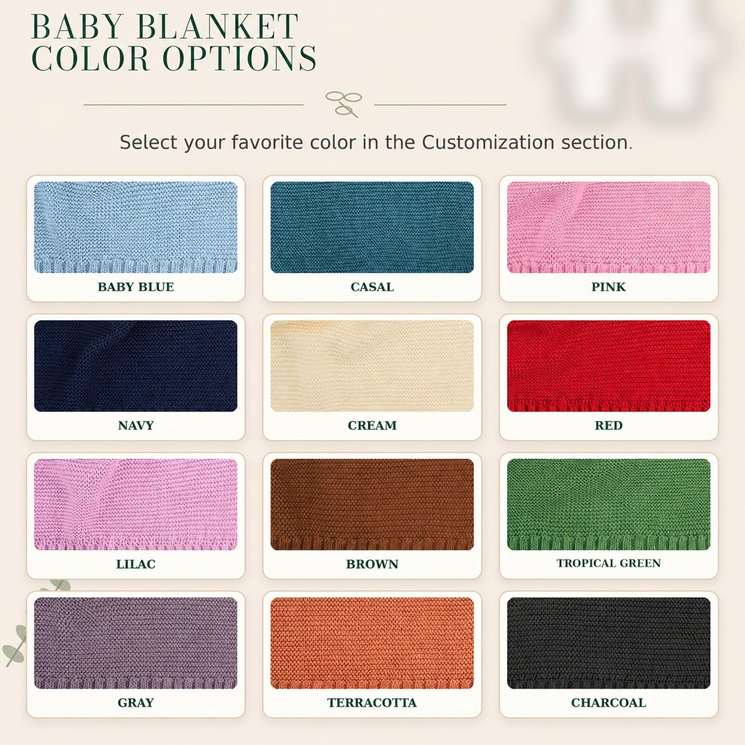 Personalized Baby Blanket with Name, GOTS Organic Custom Baby Blanket | Customized in the USA, 30 x 40 in Soft Lightweight Cotton Knit Receiving Blanket Newborn Baby Gift for Boy and Girl