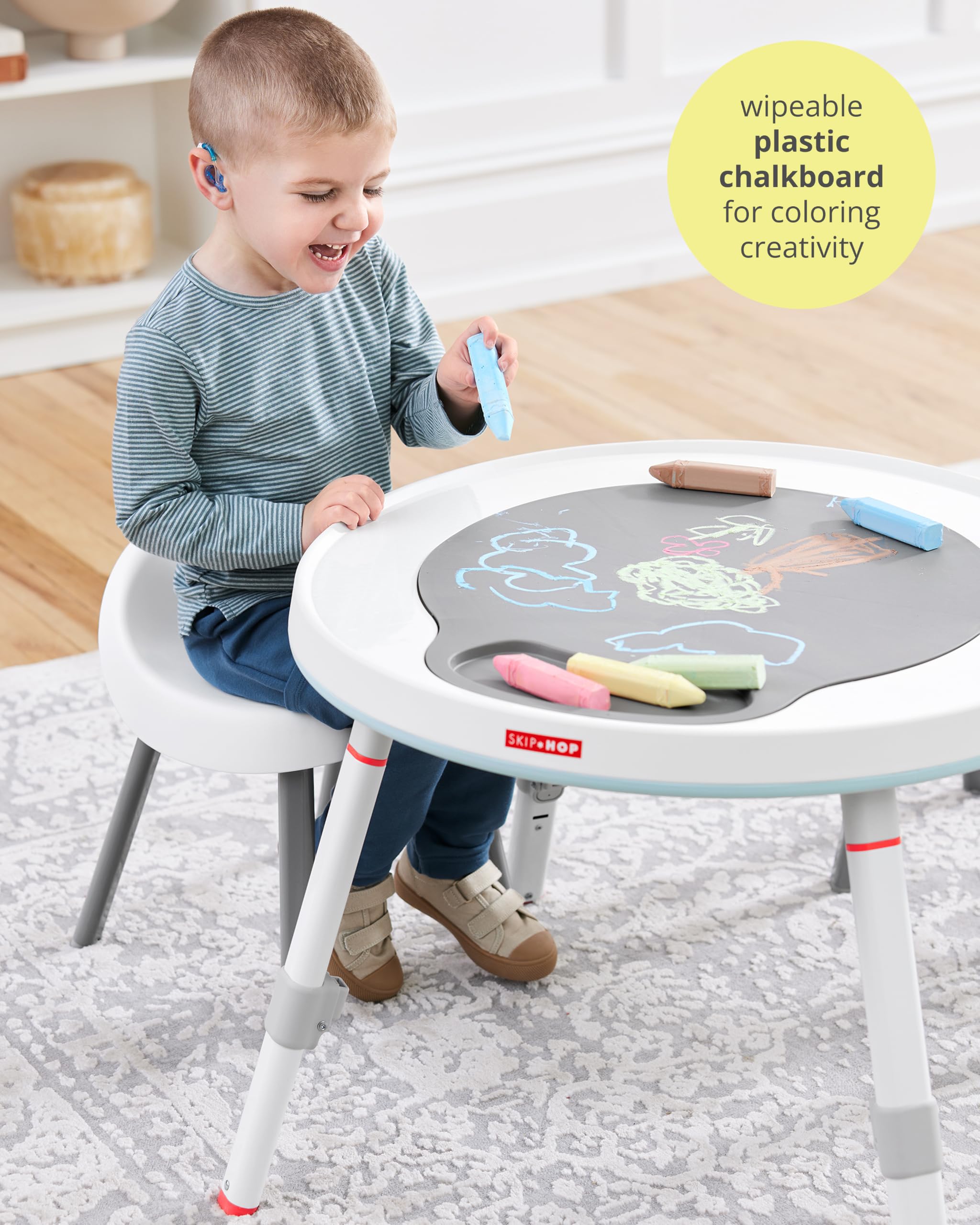 Skip Hop 2-in-1 Baby Activity Center with 20+ Developmental Activities Light-up Musical Piano for Tummy Time Play 4 Clip-on & Moveable Toys and 360-degree Rotating Seat Seascape Age 4m+