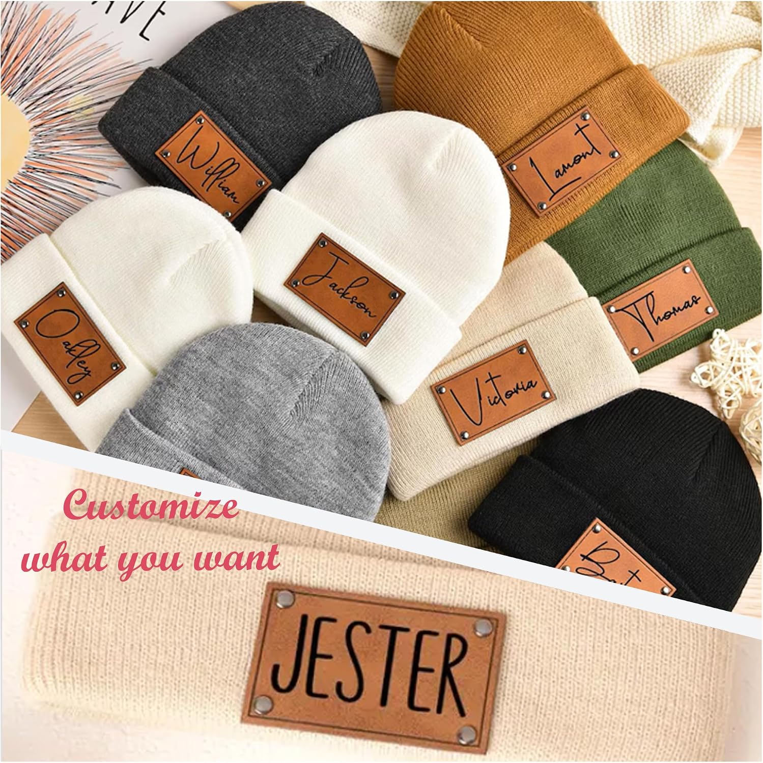 Custom Baby Beanie Hats for Kids,Personalized Toddler Beanies Winter Hat with Name for Baby Boys Girls,Snow Play Knit Warm Beanies Kids,Birthday, Christmas,Newborn