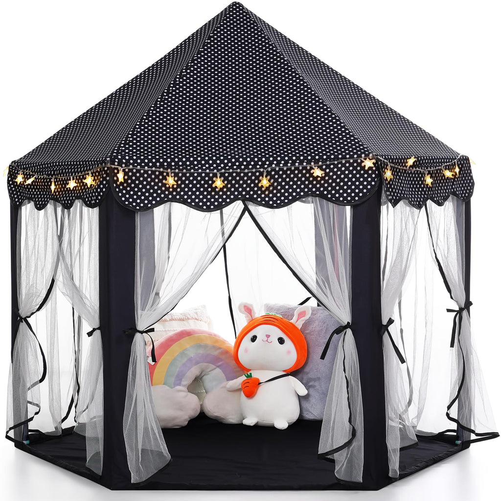 Princess Tent Girls Large Playhouse Kids Castle Play Tent with Star Lights Toy for Children Indoor and Outdoor Games, 55'' x 53'' (DxH)