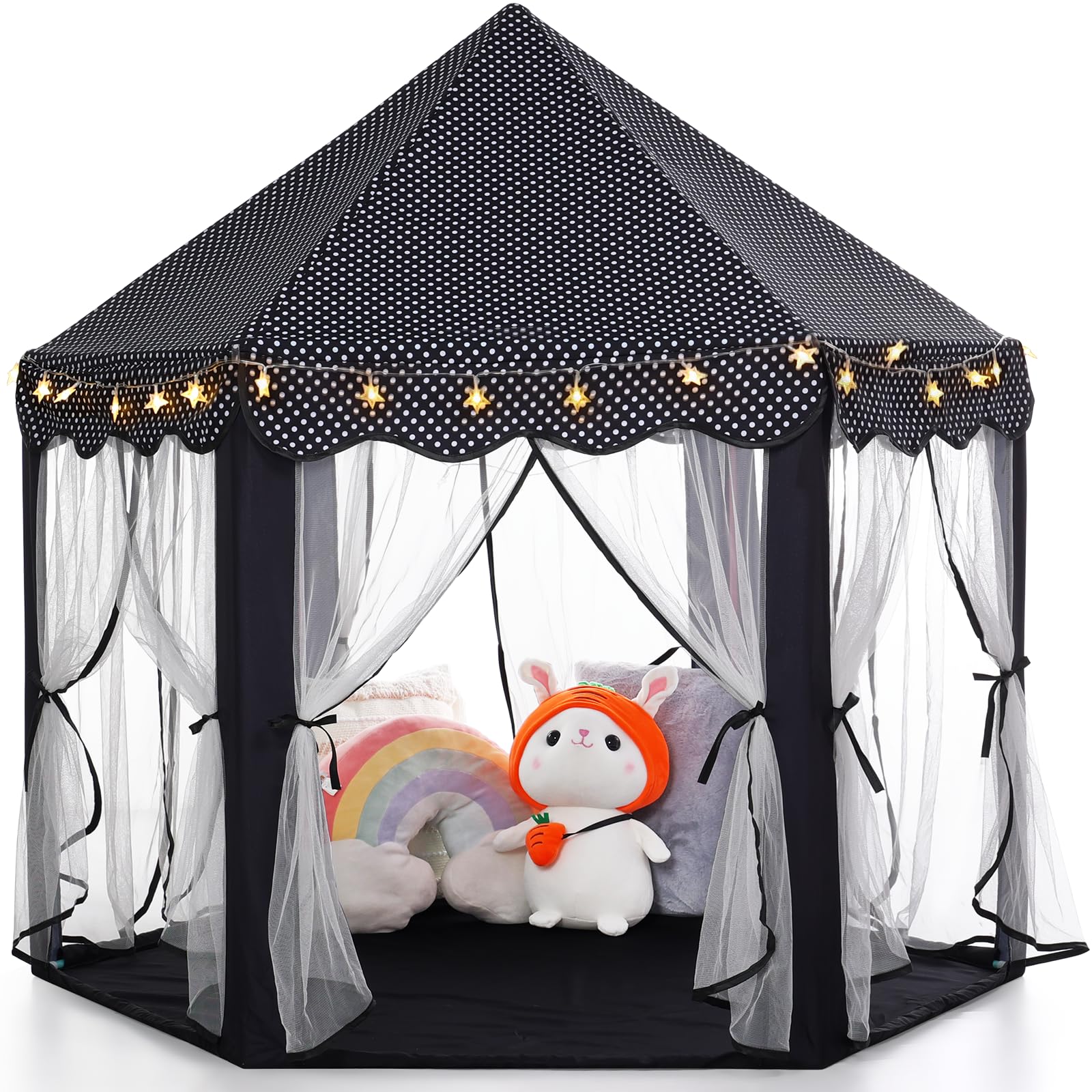 Princess Tent Girls Large Playhouse Kids Castle Play Tent with Star Lights Toy for Children Indoor and Outdoor Games, 55'' x 53'' (DxH)