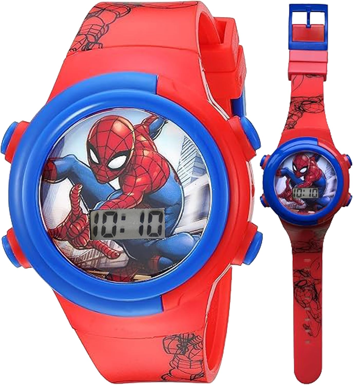 Marvel Spider-Man Kids Watches – Digital Display, Interactive Features, Adjustable Strap, Vibrant Spider-Man Graphics, Durable for Active Kids