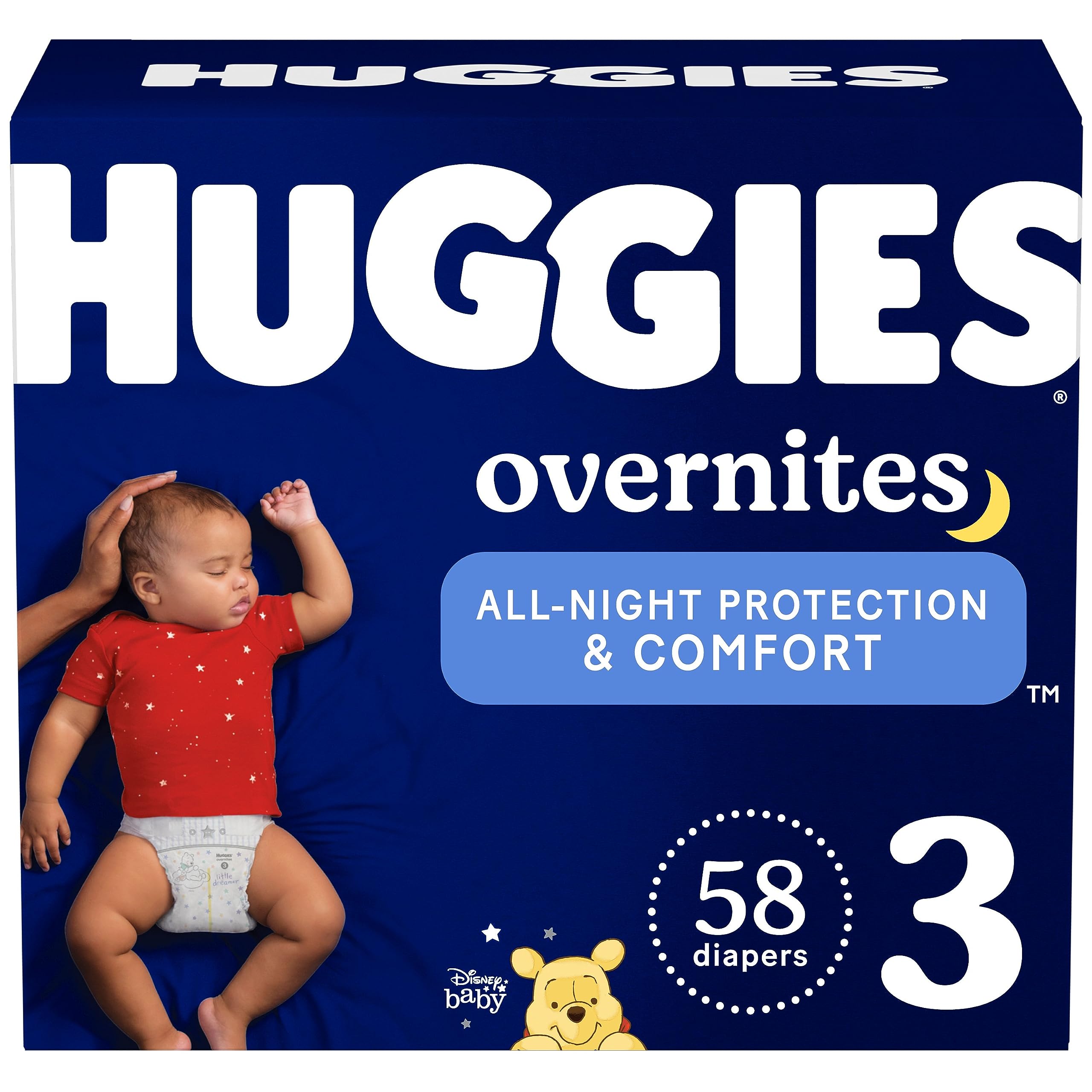 Huggies Overnites Diapers Size 3, 132 Count (2 Packs of 66)
