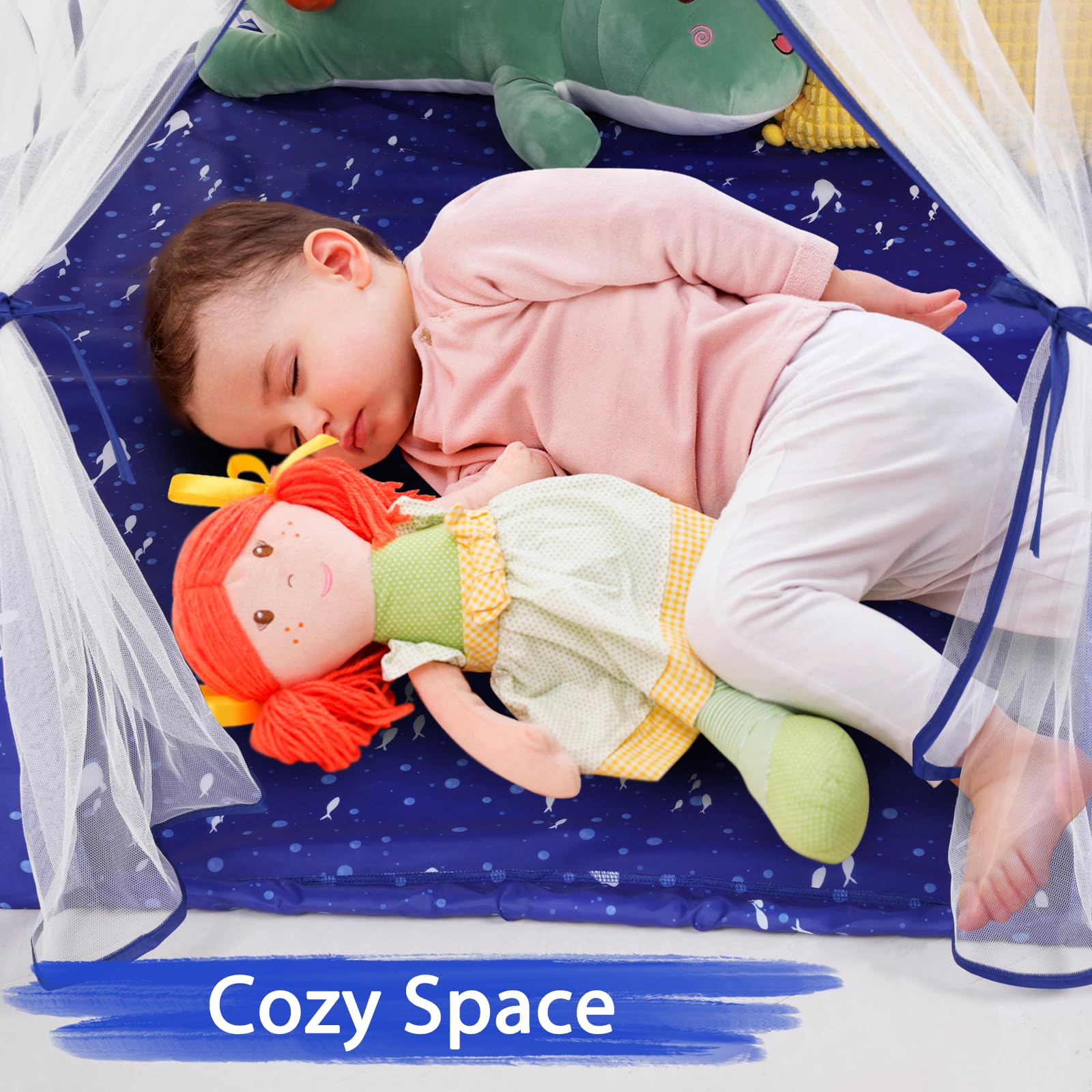 Princess Tent Girls Large Playhouse Kids Castle Play Tent with Star Lights Toy for Children Indoor and Outdoor Games, 55'' x 53'' (DxH)