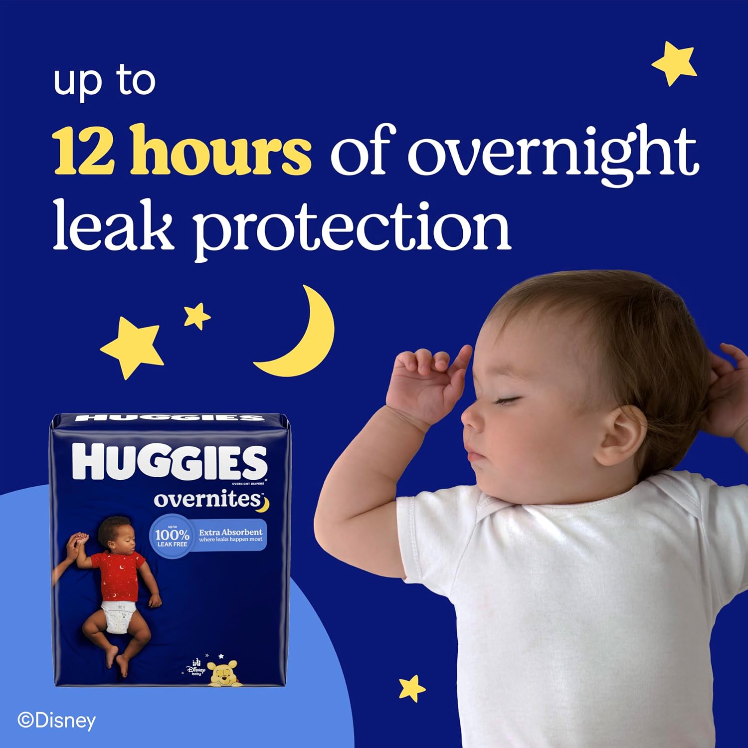 Huggies Overnites Diapers Size 3, 132 Count (2 Packs of 66)