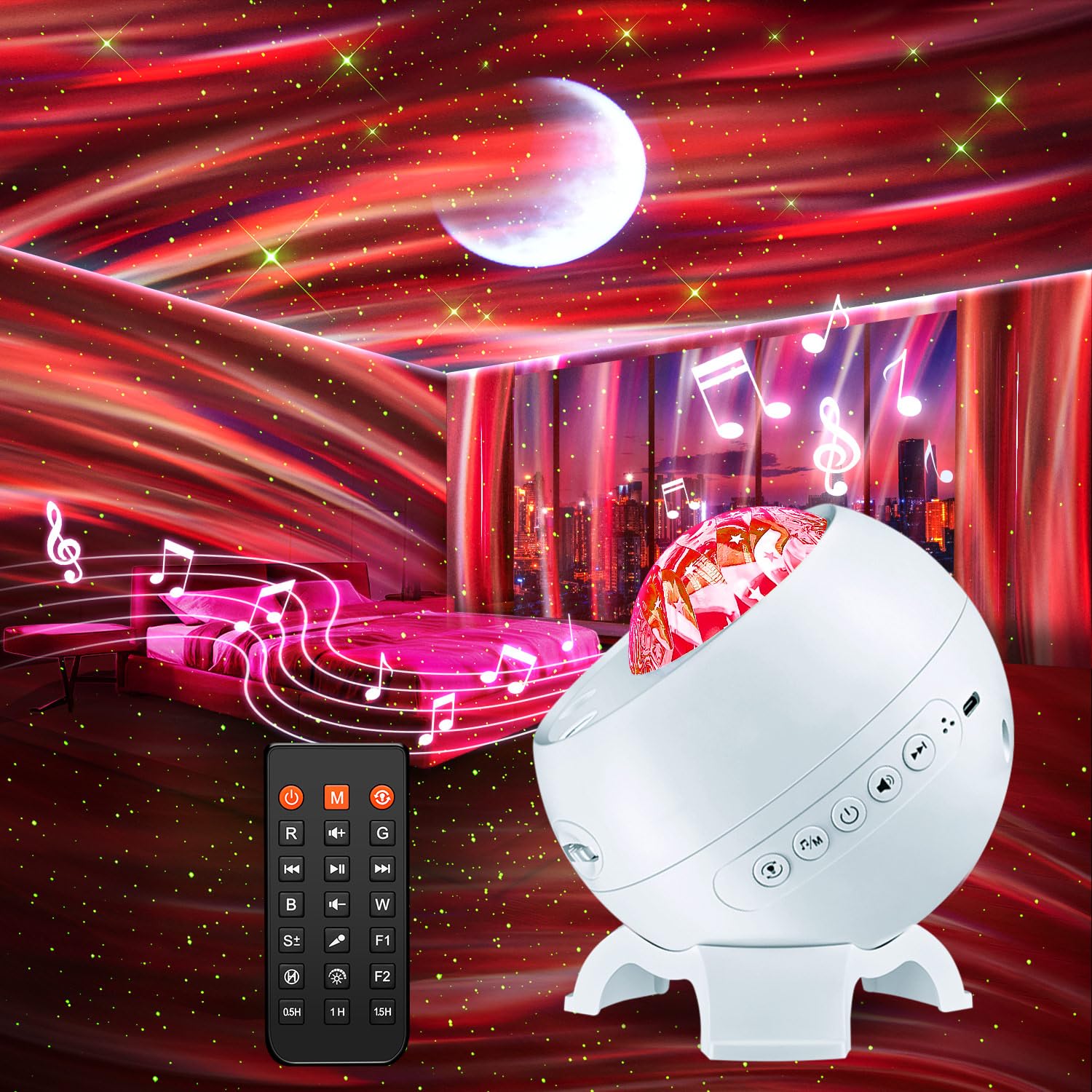 Baby Sound Machine with 30 Soothing Sounds,Night Light Projector with Star | White Noise Machine for Sleep,31 Color&4 Films,Remote,Timer,Dimmable Sensory Light Toys for Autism,Egg Light,Baby&Kids Gifts
