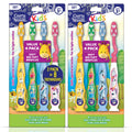 GuruNanda Kids Toothbrush with Suction Cup & Fun Animal Designs - Soft Bristles for Healthy Gums- Non-Slippery & Mess-Free Toothbrush, 3+ Age- 4 Count