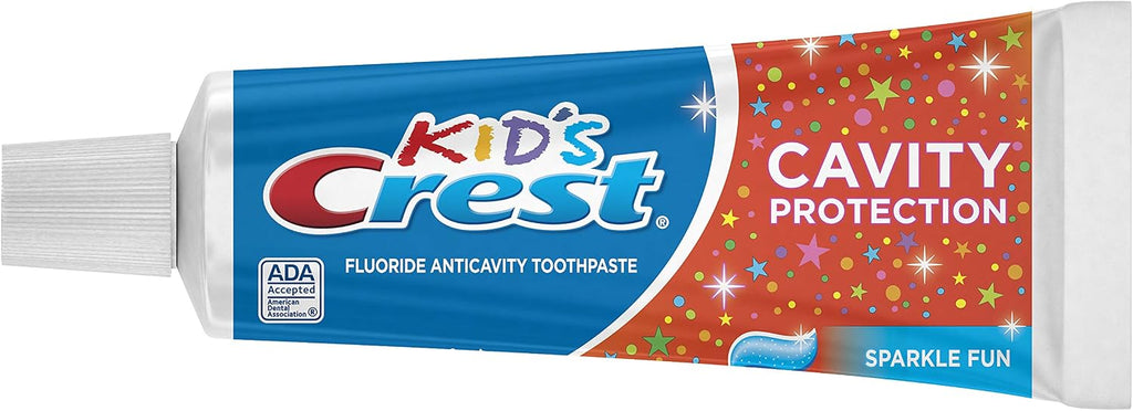 Crest Kid's Cavity Protection Toothpaste, Crest Kids Toothpaste, For Children And Toddlers 2+, Sparkle Fun, 4.6 Oz (Pack of 3), Toothpaste For Kids, Packaging may vary