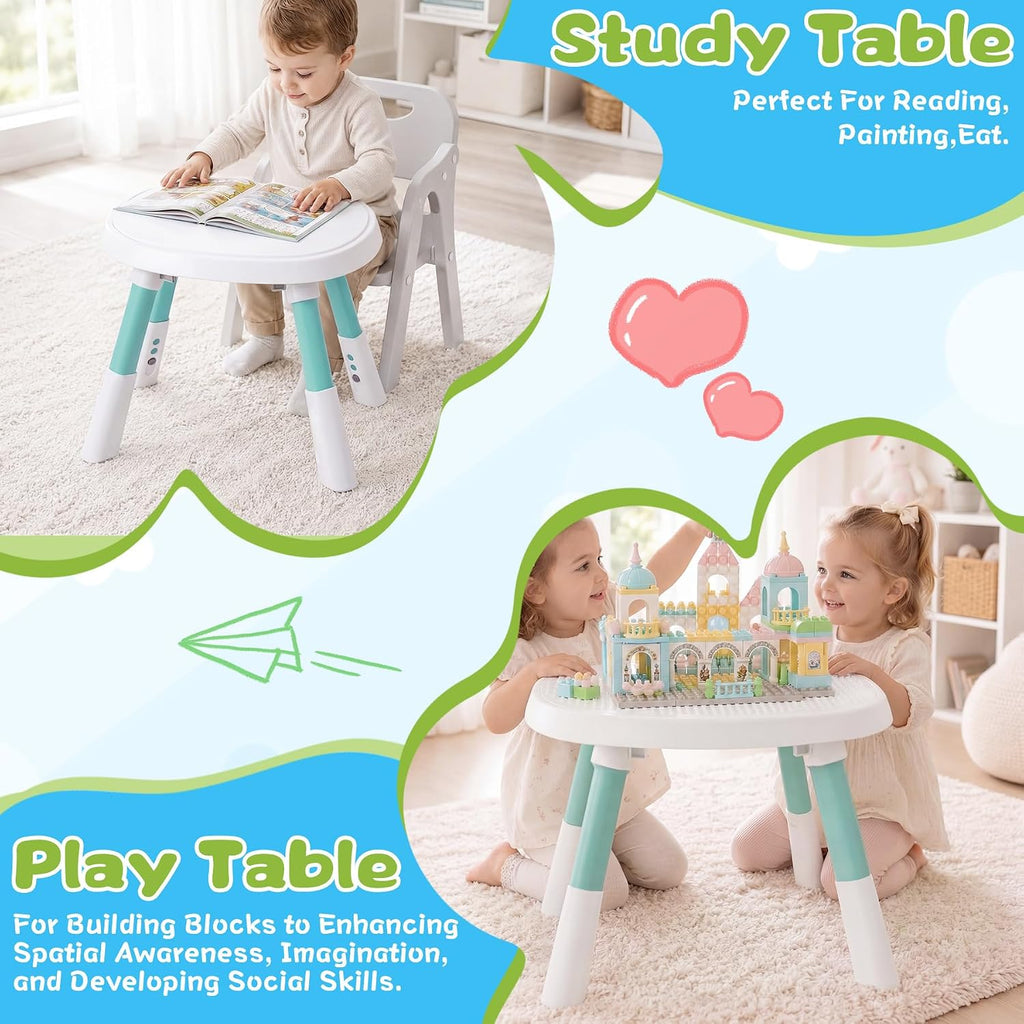 6-in-1 Baby Activity Center Stationary Standing Activity Table Light White | Grows 6-12-36M! 4-Stage Montessori Secure-Snap Toys & Hidden Storage. Enjoy 20-min Coffee Time While Toddler Plays Safely.