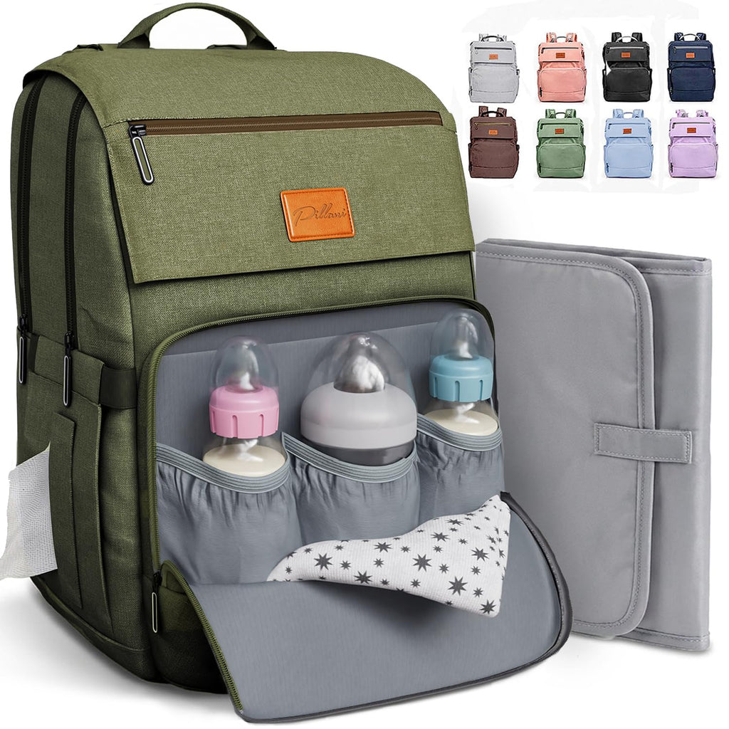 Baby Diaper Bag Backpack - Baby Bag for Girls & Boys, Large Waterproof Diaper Backpack - Baby Shower Gifts for Boys & Registry Must Haves - Travel Diaper Bags with Changing Pad - Newborn Stuff