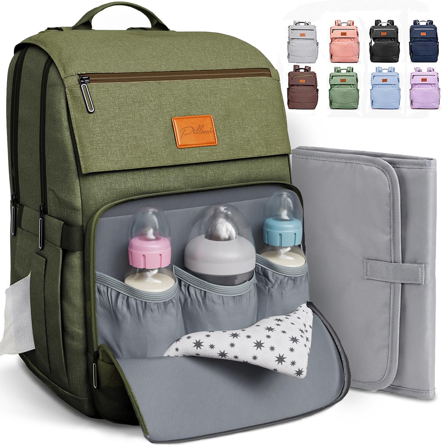 Baby Diaper Bag Backpack - Baby Bag for Girls & Boys, Large Waterproof Diaper Backpack - Baby Shower Gifts for Boys & Registry Must Haves - Travel Diaper Bags with Changing Pad - Newborn Stuff