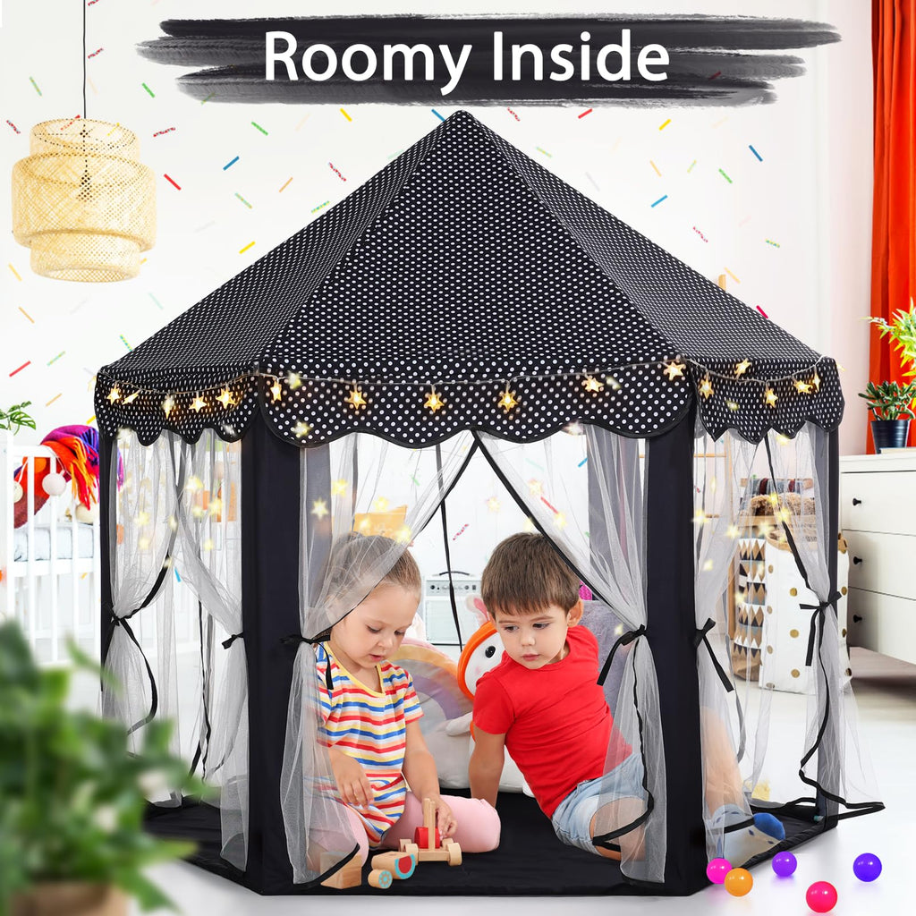 Princess Tent Girls Large Playhouse Kids Castle Play Tent with Star Lights Toy for Children Indoor and Outdoor Games, 55'' x 53'' (DxH)