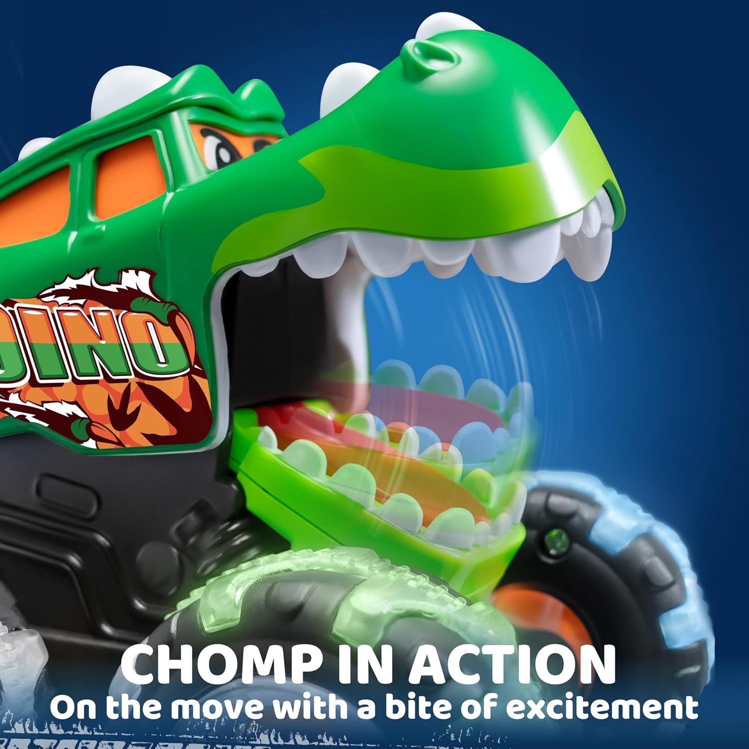 JOYIN 3 Pack Monster Truck Toy - Motion Activated Light Up Cars for Kids - Monster Glow Rover LED Wheels - Kids Boy Toys - Press and Go Dinosaur Trucks for Kids Boy Birthday Gifts
