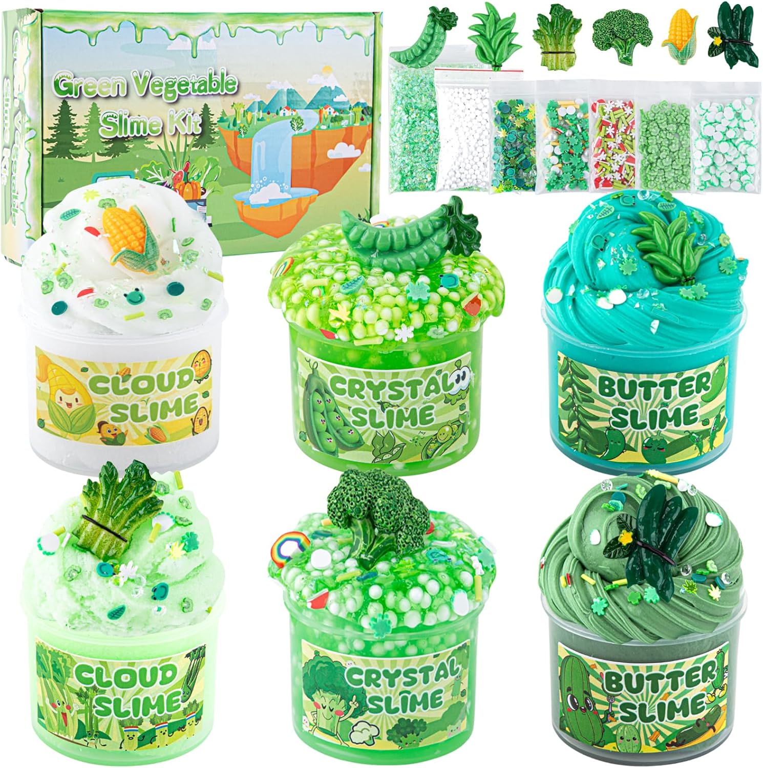 6-Pack Pink Slime Kit for Girls, Cloud Butter Squishy Birthday Gift Set