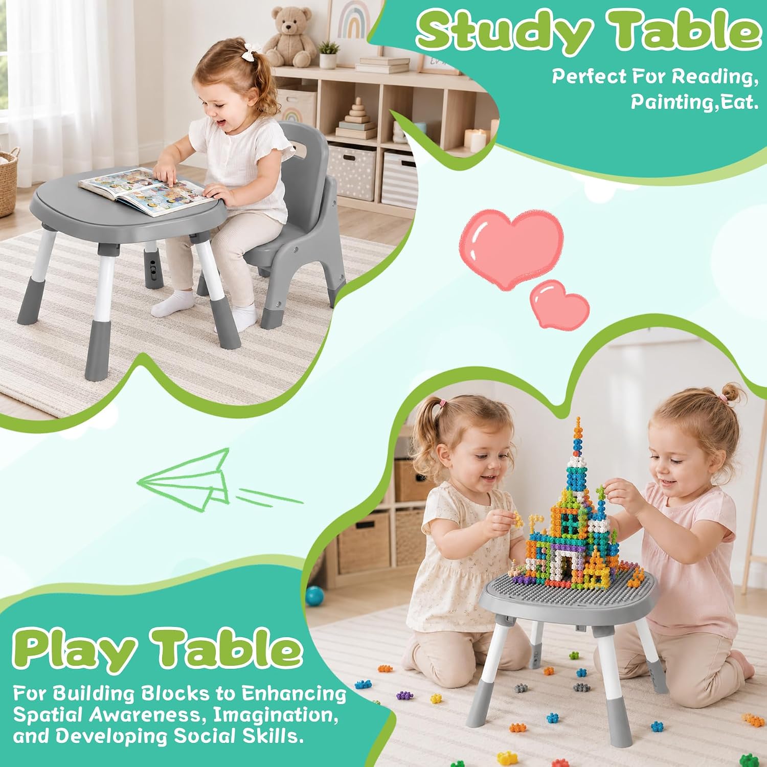 6-in-1 Baby Activity Center Stationary Standing Activity Table Light White | Grows 6-12-36M! 4-Stage Montessori Secure-Snap Toys & Hidden Storage. Enjoy 20-min Coffee Time While Toddler Plays Safely.