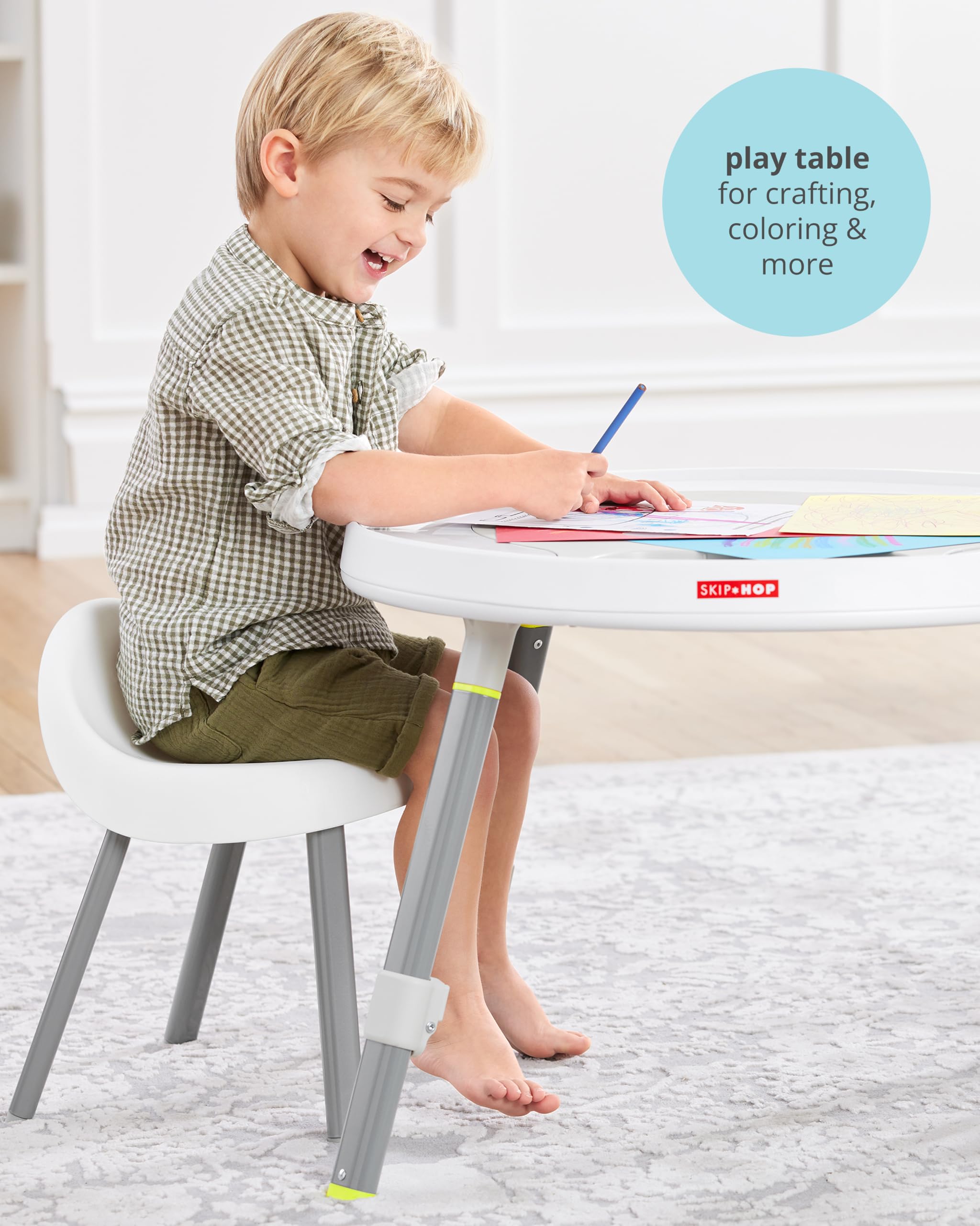 Skip Hop 2-in-1 Baby Activity Center with 20+ Developmental Activities Light-up Musical Piano for Tummy Time Play 4 Clip-on & Moveable Toys and 360-degree Rotating Seat Seascape Age 4m+