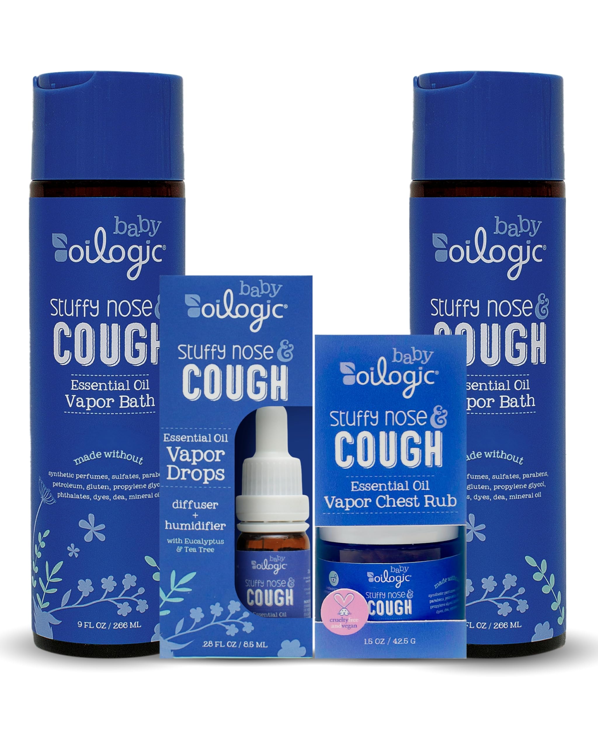 Oilogic Slumber & Sleep Bath Baby Essentials Gift Set - Baby Care Products | Gentle All Over Wash, Calming Cream, Sleep Spray & Roll-On Essential Oils - Pediatrician-Tested for Baby Sleep & Comfort