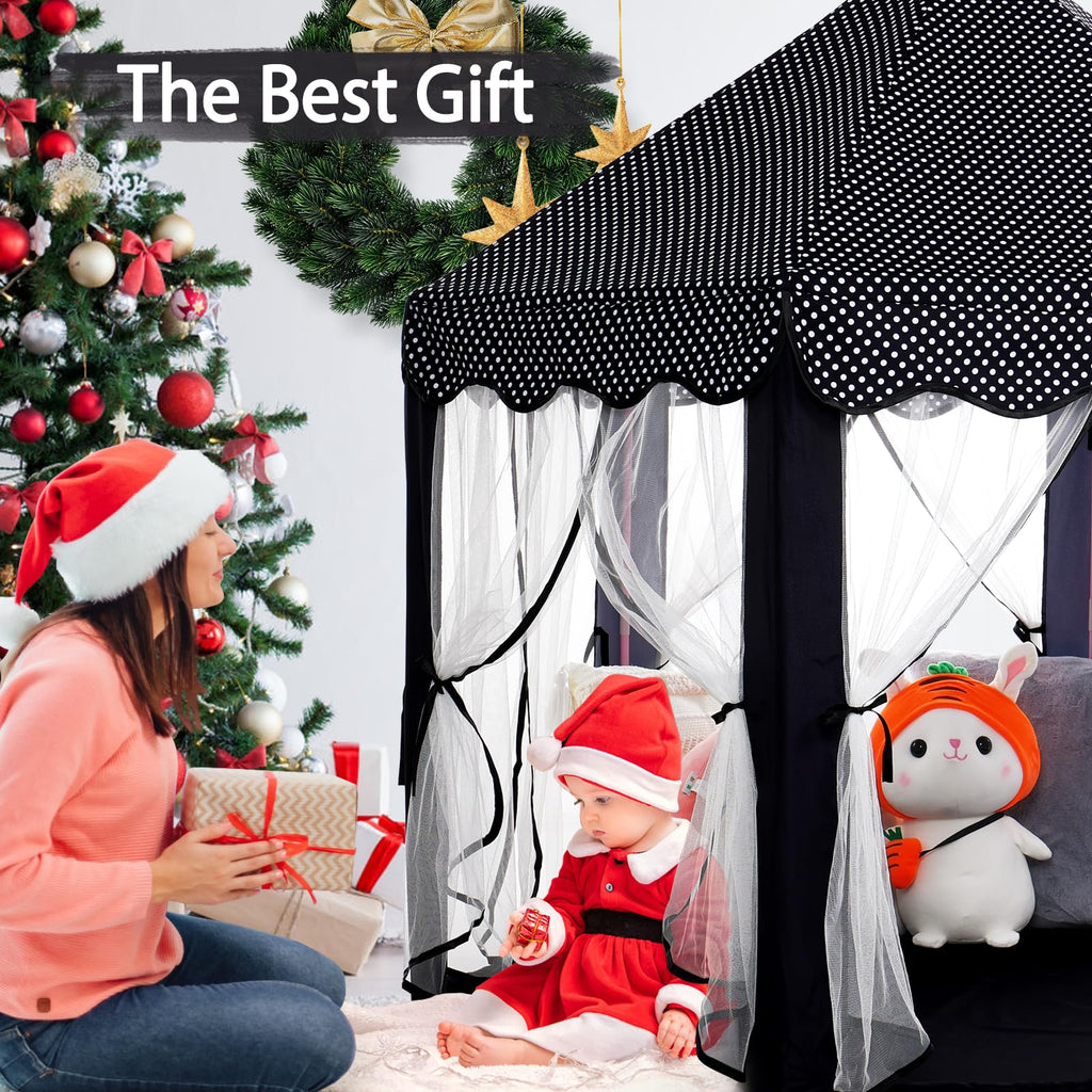 Princess Tent Girls Large Playhouse Kids Castle Play Tent with Star Lights Toy for Children Indoor and Outdoor Games, 55'' x 53'' (DxH)