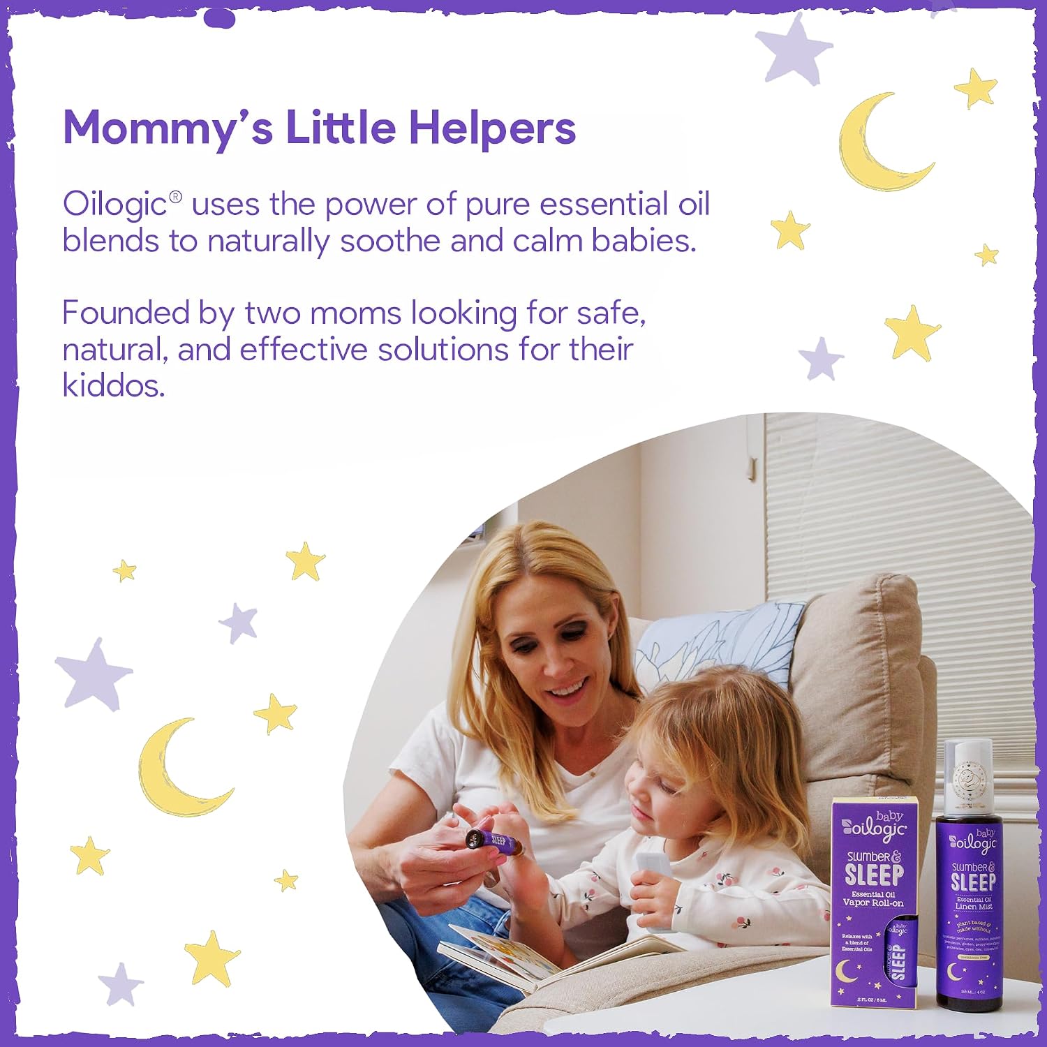 Oilogic Slumber & Sleep Bath Baby Essentials Gift Set - Baby Care Products | Gentle All Over Wash, Calming Cream, Sleep Spray & Roll-On Essential Oils - Pediatrician-Tested for Baby Sleep & Comfort